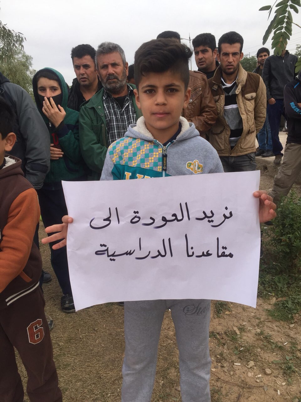 Khurmatu displaced people protest in Garmiyan, Nov. 26, 2017. (Photo: Kurdistan 24)