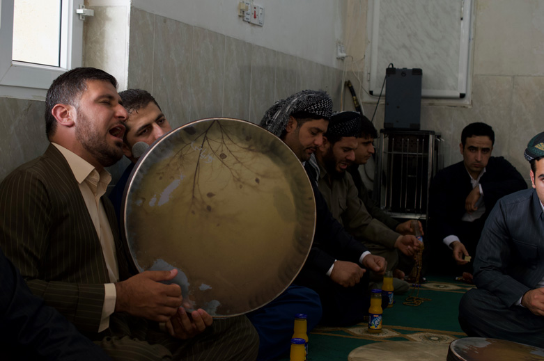 Sufis drum the daf and sing religious songs while the dervishes complete an ecstatic, kinetic form of meditation.