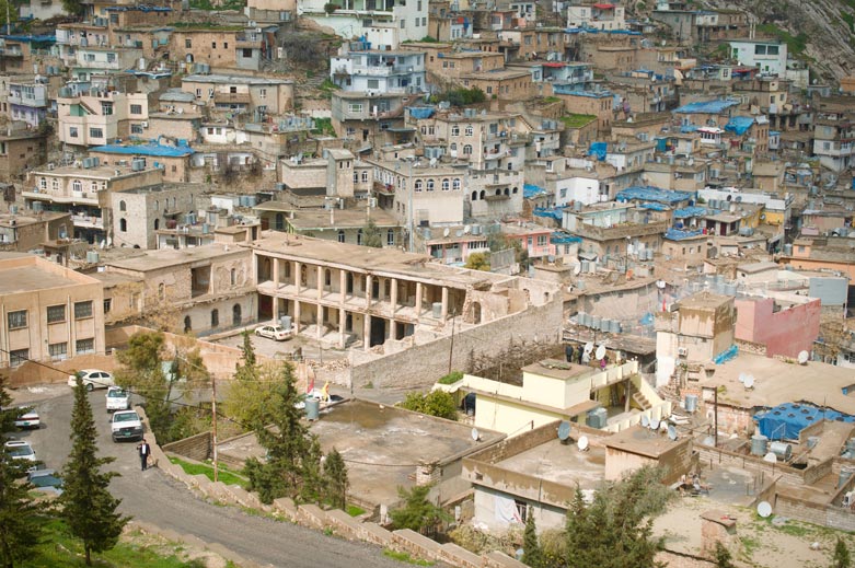 Seen from above, the incongruous scale of the fort against the surrounding buildings is apparent.