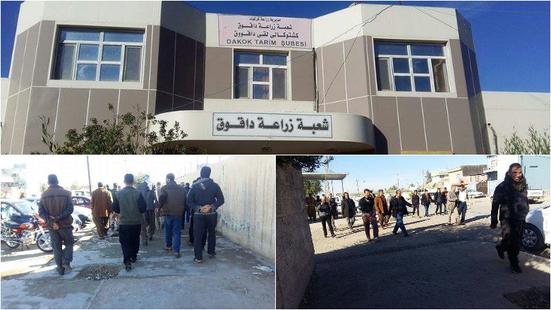 Kurdish farmers protesting the illegal handover of their lands in Daquq. (Photo: Kurdistan 24)