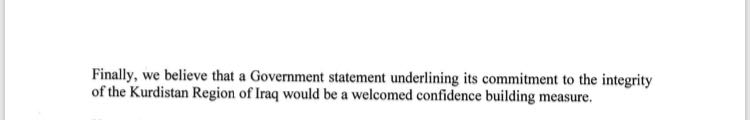 A copy of the letter sent from Members of the European Parliament to Iraqi Prime Minister Haider al-Abadi. 