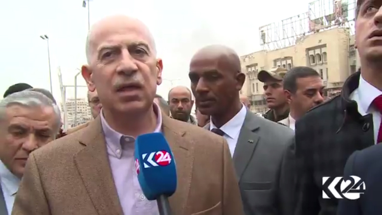 Iraqi Vice President Osama al-Nujaifi is interviewed by Kurdistan 24 during his visit to Mosul on Friday. (Photo: Kurdistan 24)