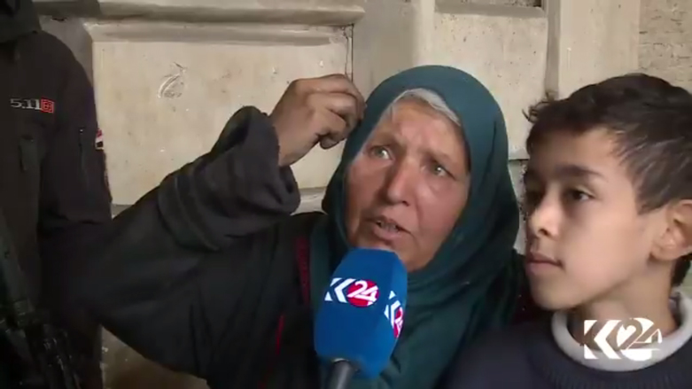 A woman shares her experiences with Kurdistan 24, since returning to Mosul after its liberation from the Islamic State (IS). (Photo: Kurdistan 24)