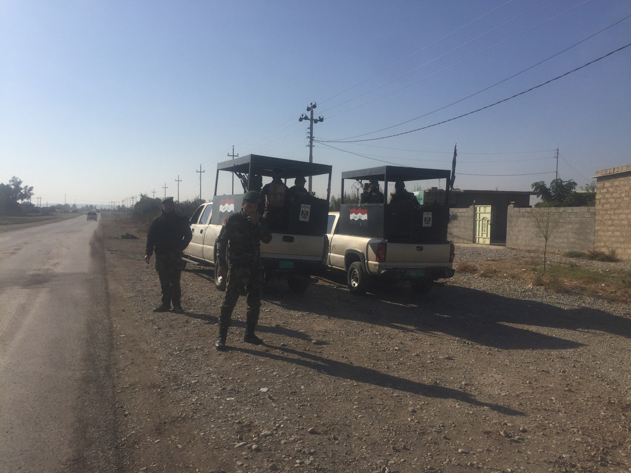 Iraqi forces and the Kurdish Peshmerga standoff in an area near the town of Kifri, in northern Diyala Province, Dec. 26, 2017. (Photo: Kurdistan 24)