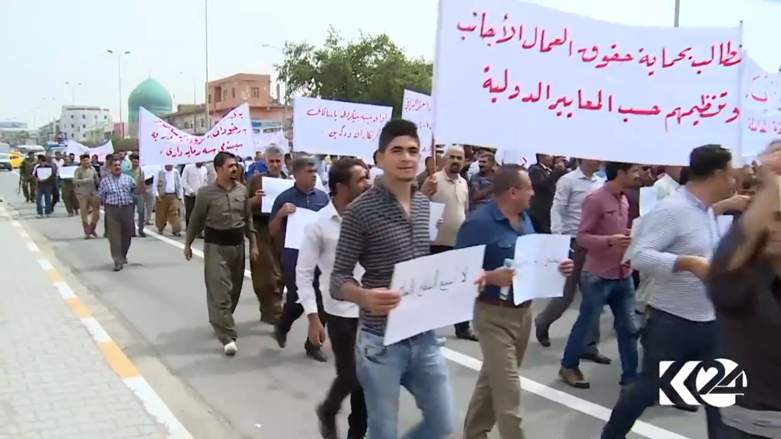 بالصور.. عيد العمال بكوردستان.. احتفال ومسيرات وشكاوى