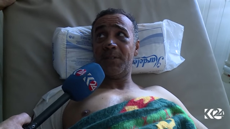 جندي عراقي جريح بمستشفى بدهوك