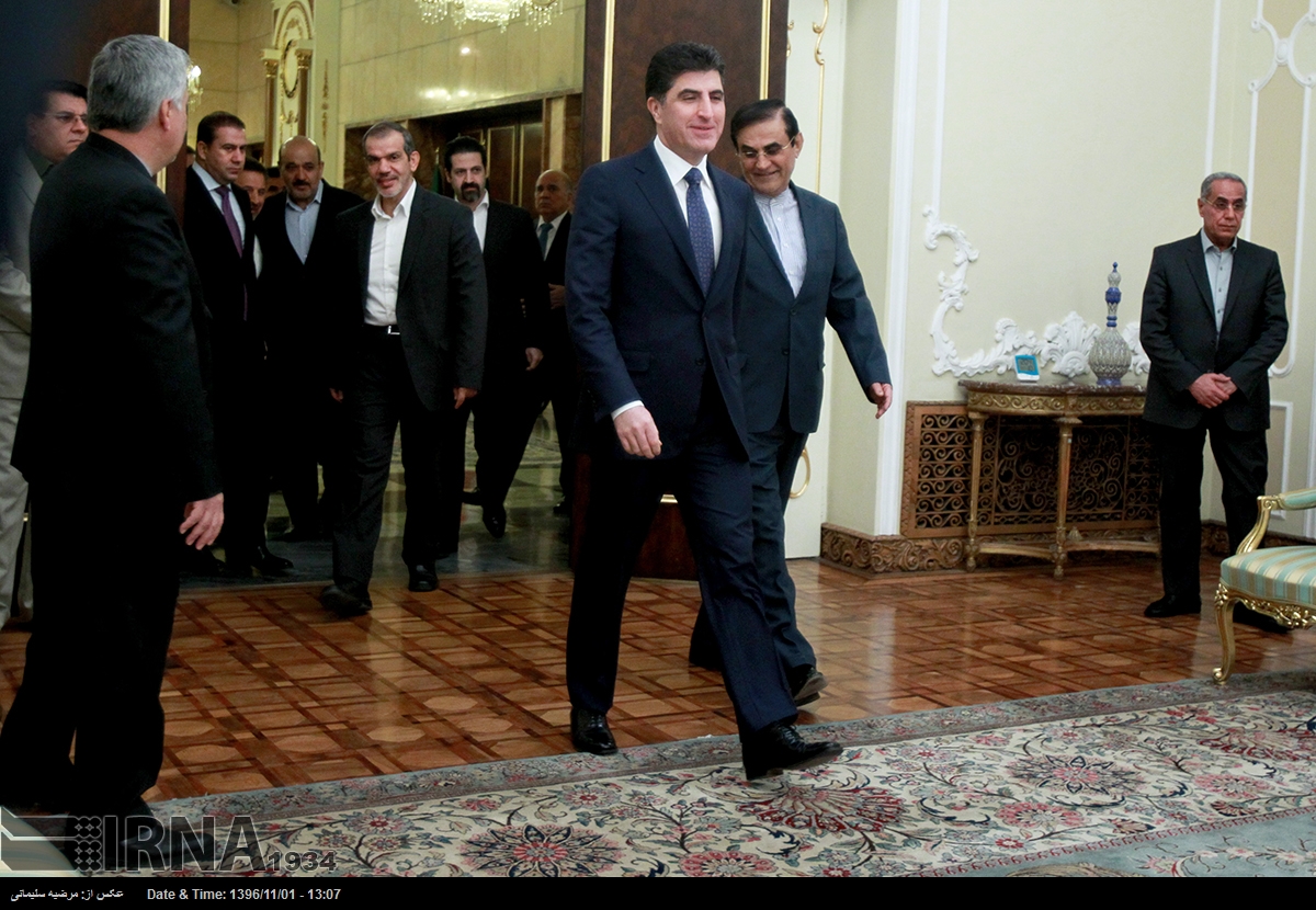 Kurdistan Region Prime Minister Nechrivan Barzani meets Iranian top officials in Tehran, Jan. 21, 2018. (Photo: IRNA)