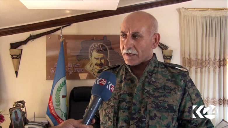 Bahjat Abdo, a senior commander in the Syrian Kurdish YPG forces and the Head of Defence Authority in Afrin, speaks to Kurdistan 24 in Afrin, Rojava (Syrian Kurdistan), Syria, July 13, 2017. (Photo: Kurdistan 24)