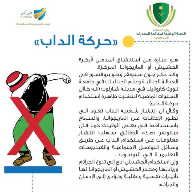 The Saudi Interior Ministry's National Commission for Combating Drugs, published a poster last year warning 