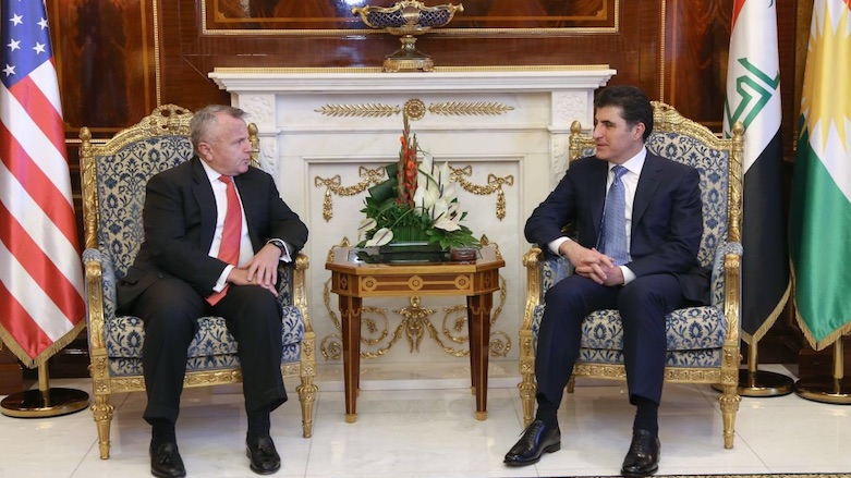 Kurdistan Regional Government (KRG) Prime Minister Nechirvan Barzani speaks to US Deputy Secretary of State John Sullivan in Erbil, Kurdistan Region, Jan. 29, 2018. (Photo: KRG)