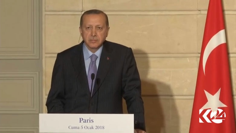 Erdogan bo rojnamevanê Fransî: Tu bi zimanê Gulen diaxive