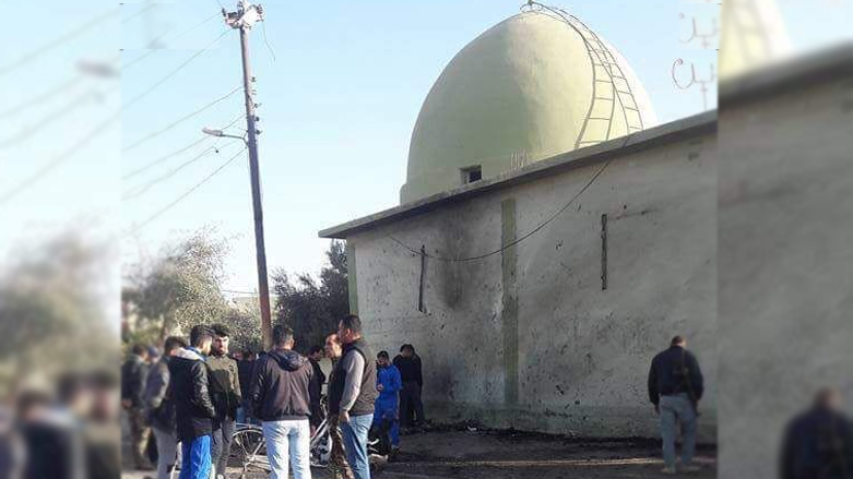 Activist circulated pictures of the shrine which was damaged in the blast. 