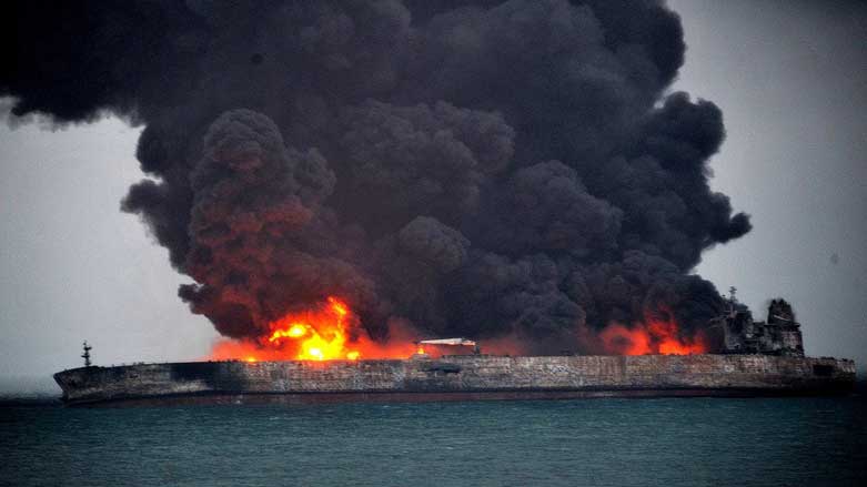 نفتکش سانچی در آبهای ژاپن غرق شد