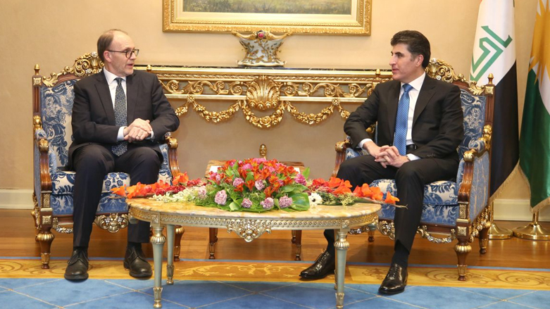 US Ambassador Douglas Silliman with Kurdistan Region Prime Minister Nechirvan Barzani. (Photo: KRG)