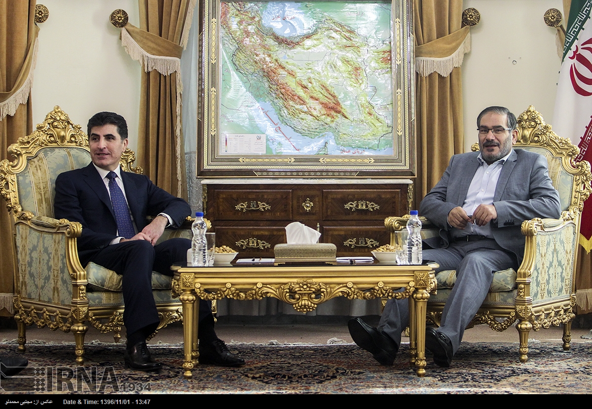 نێچیرڤان بارزانی و عەلی شەمخانی پەیوەندییەكانی ھەرێمی كوردستان و ئێران تاوتوێ دەكەن
