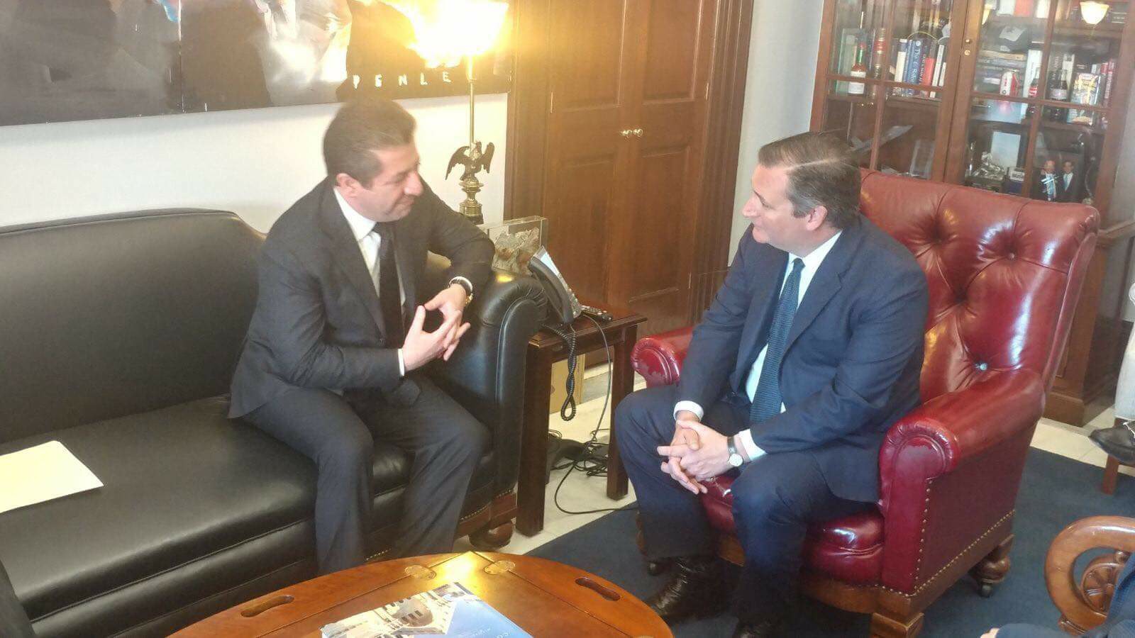 Mesrûr Barzanî ligel sînator Ted Cruz