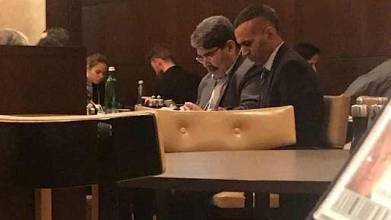Former PYD co-leader Salih Muslim spotted in the Marriotte Hotel in Prague prior to his arrest. (Photo: Social Media)