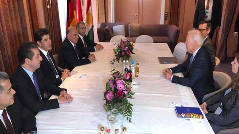 دیدار هیأت کردستانی شرکت کنندە در پنجاه و چهارمین نشست امنیتی مونیخ با جو بایدن معاون رئیس جمهور پیشین آمریکا