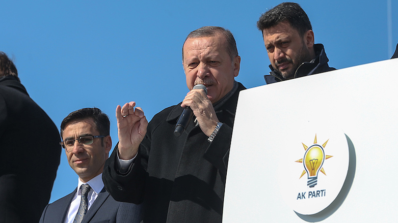 Turkey's President Recep Tayyip Erdogan addresses a rally in the Kurdish province of Bitlis, Feb. 3, 3018. (Photo: AA)
