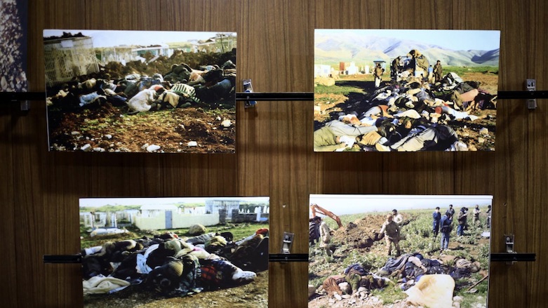 An exhibit photos of victims are seen at Halabja Museum in Halabja, Kurdistan Region, Sep. 22, 2017. (Photo: Reuters/Thaier Al-Sudani)
