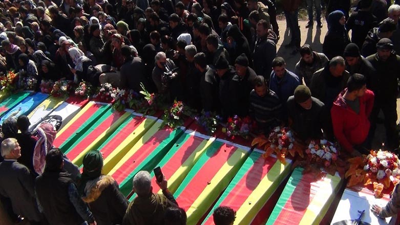 رێوڕه‌سمى به‌خاكسپاردنى ته‌رمى ژماره‌يه‌ك شه‌ڕڤان له‌ عه‌فرين