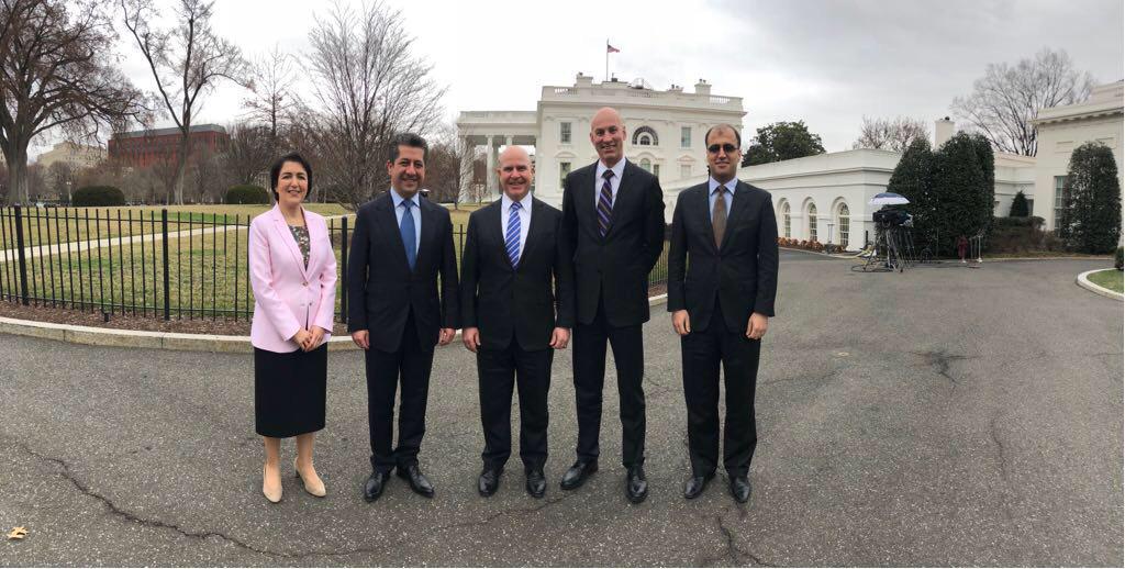 KRSC Chancellor Masrour Barzani meets with White House National Security Adviser H.R. McMaster as well as the KRG representatives in Washington DC on Feb. 22, 2018.