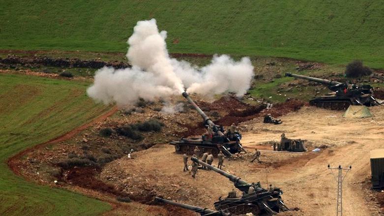 A Turkish artillery position staging attacks on the Kurdish enclave of Afrin. (Photo: AA)