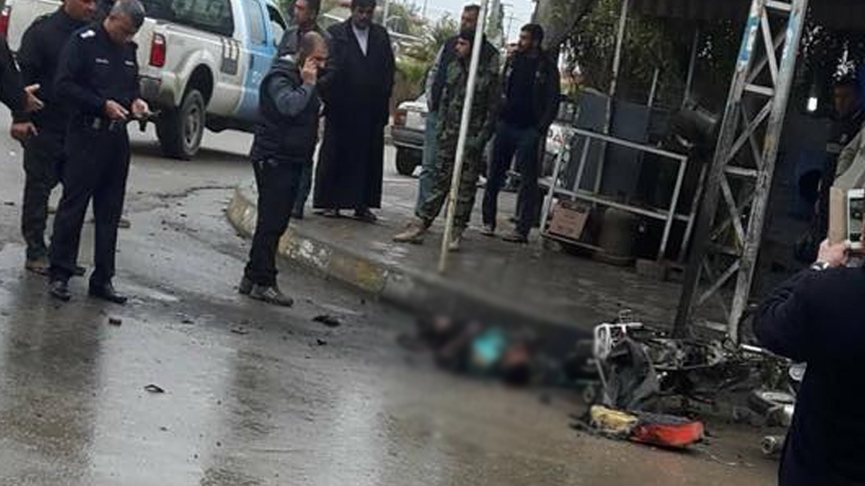 Two people injured in Kirkuk's Daquq district following an explosion in the area, Feb. 16, 2018. (Photo: Social Media)