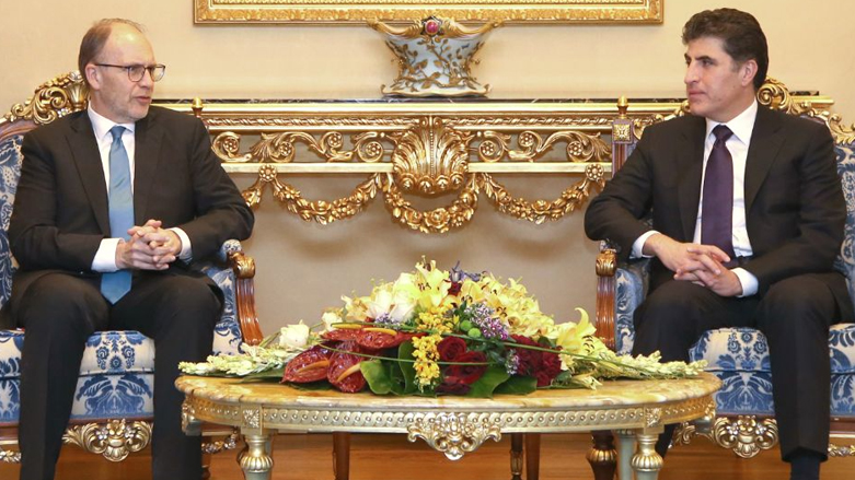 نيجيرفان بارزاني والسفير الامريكي - صورة من موقع حكومة اقليم كوردستان