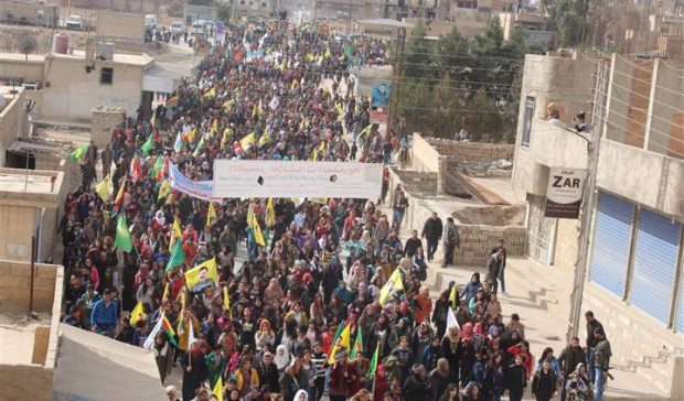 تظاهرات مردم حسکه در روز شنبه 21 بهمن علیه حمله ترکیه به عفرین