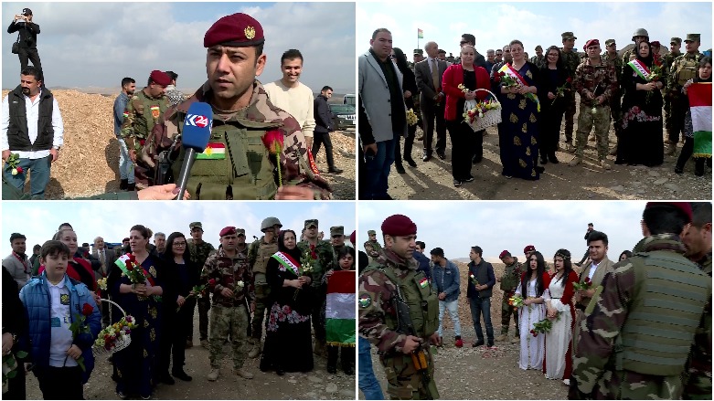 WATCH: Peshmerga on the front lines receive roses on Valentine’s day 