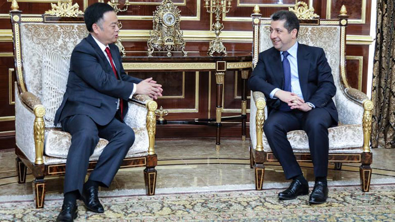 Chancellor of the Kurdistan Region Security Council (KRSC) Masrour Barzani meeting with the Chinese Ambassador to Iraq Chen Weiqing, Erbil, March 13, 2018. (Photo: KRSC)