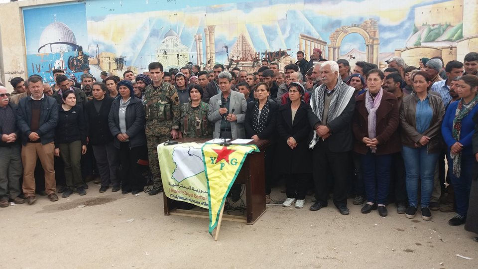 عثمان شيخ عيسى رئیس اداره خودمختار عفرین در نشست خبری روز 27 اسفند 96