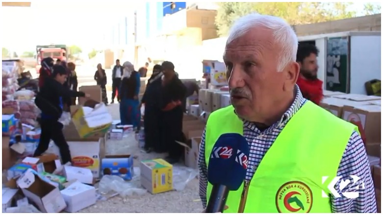 Heyva Sor a Kurdistanê alîkariya koçberên Efrînê dike