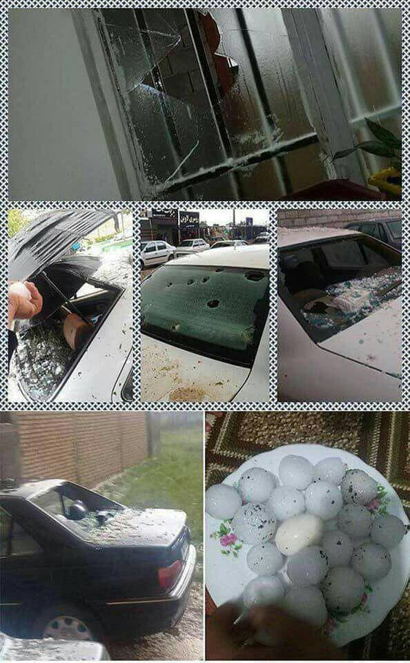 بارش تگرک به اندازه تخم مرغ در کرمانشاه