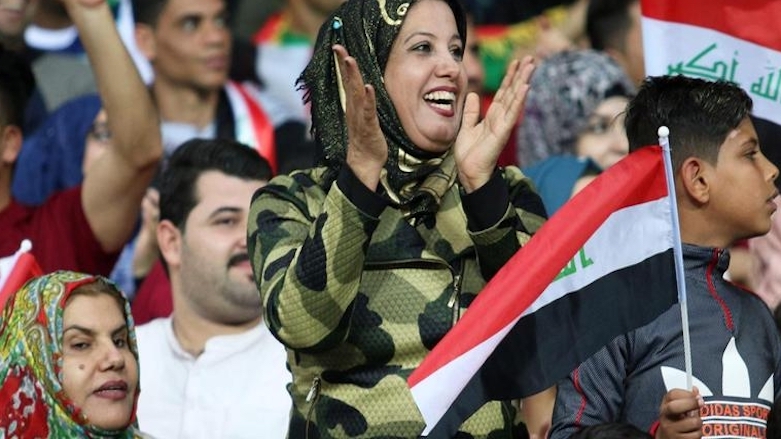 Iraqi fans cheer on their team during the international friendly football match between Iraq and Saudi Arabia at the Basra Sports city stadium. (Photo: AFP/Haidar Mohammed Ali)