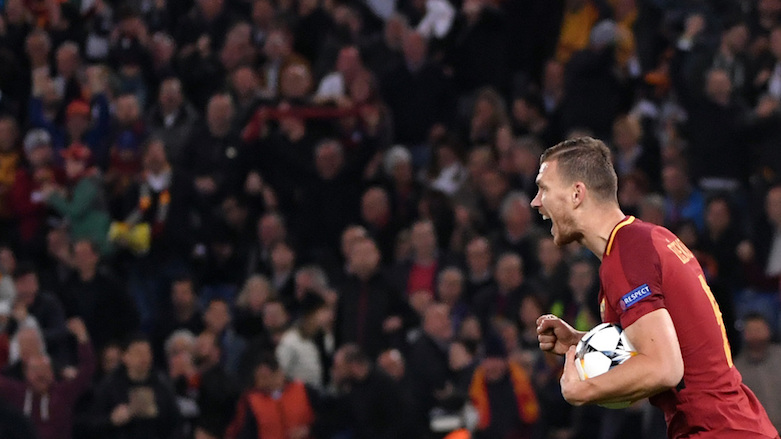 Edin Dzeko opened the scoring in the sixth minute which set Roma on the road to a historic comeback. (Photo: UEFA)