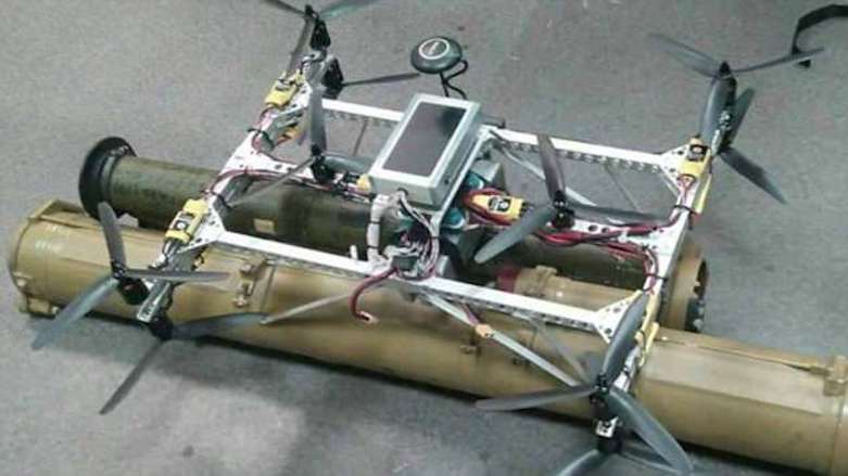 A photo posted by the extremists appears to show one of the drones armed with anti-tank rockets that IS are allegedly planning to detonate at the tournament in Russia. (Photo: Social Media)