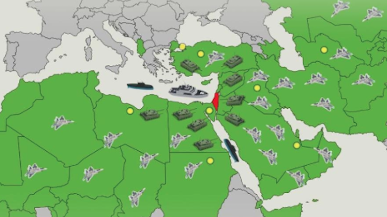 'What if an Islamic army against Israel was formed by 57 Muslim-majority countries,' ran a headline with a map on the pro-AKP Yenisafak newspaper's Dec. 12, 2017, version that detailed a hypothetical plan to destroy the Jewish state.
