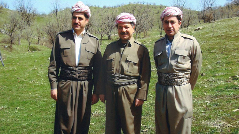 The Kurdistan Region's Prime Minister, Nechirvan Barzani (L), former President Masoud Barzani (C), and Dilovan Idris Barzani (R). (Photo: Social Media)