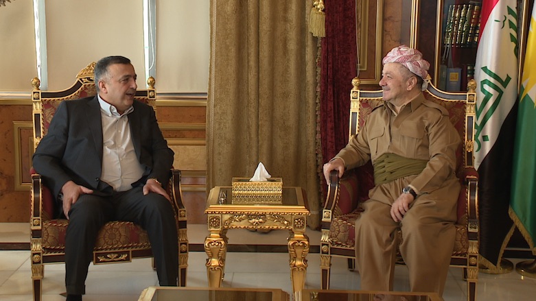 KDP President Masoud Barzani meeting with Jamal al-Karbuli, Head of the Iraqi National Forces Alliance. 
