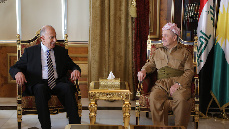 KDP President Masoud Barzani meeting with Osama al-Nujaifi, Iraqi Vice-President and Head of the Qarar Coalition. 