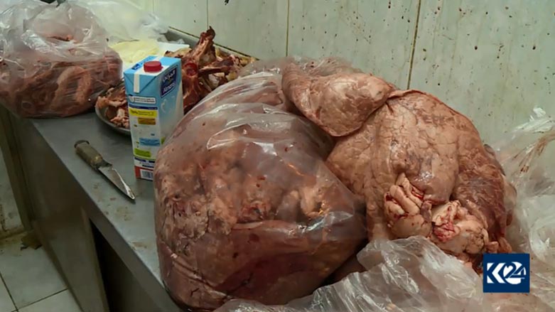 هه‌ولێر.. ده‌ست به‌سه‌ر زیاتر له‌ 600 كيلۆ گۆشتی ماوه‌ به‌سه‌رچوودا  ده‌گیرێت