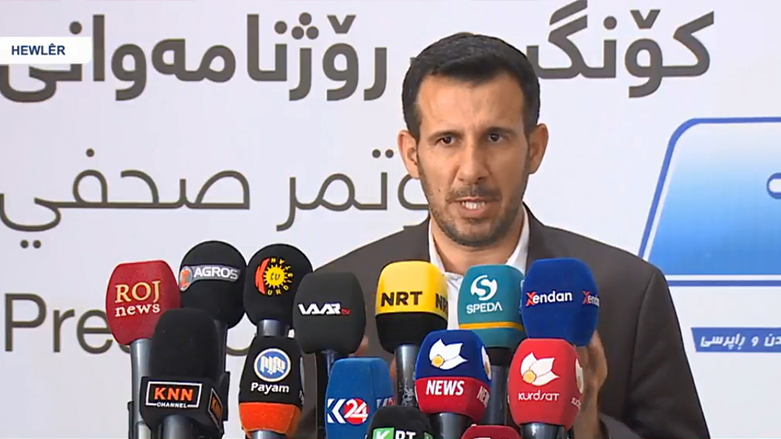The Kurdistan Region’s Independent High Elections and Referendum Commission (IHERC) spokesperson Sherwan Zirar during a press conference in Erbil, May 24, 2018. (Photo: Kurdistan 24) 