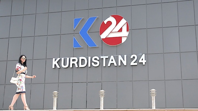 Ahlan Hajji during her tour of the Kurdistan 24 building.