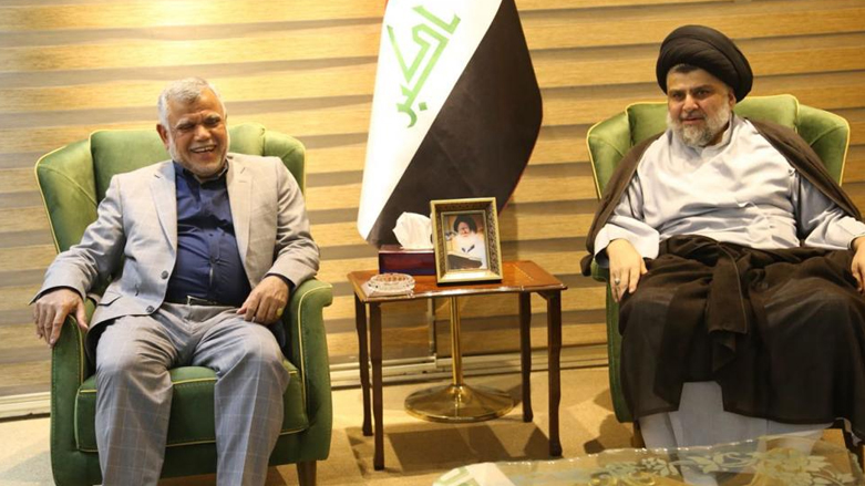 الصدر يجتمع مع العامري في مقر اقامته ببغداد - صورة من مكتب الصدر