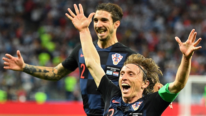 Croatia's midfielder Luka Modric celebrates after scoring their second goal during the 2018 World Cup Group D football match between Argentina and Croatia at the Nizhny Novgorod Stadium in Nizhny Novgorod, Russia, on June 21, 2018. (Photo: AFP/Johannes Eisele)