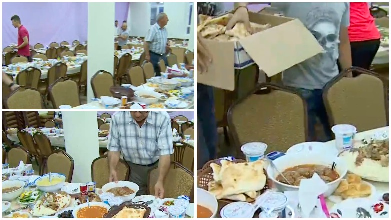 Christians at the St. George Church prepared tables of food for their fellow Muslims to break their fast.