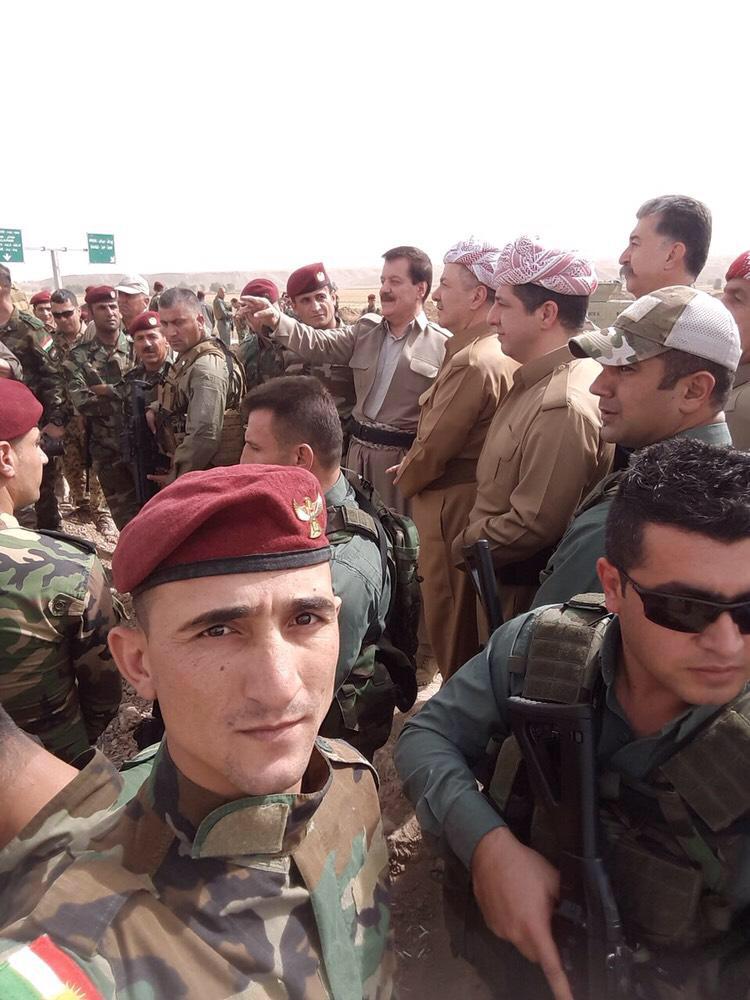 Former Kurdistan Region President Masoud Barzani joined Peshmerga and Iraqi forces at the strategic road. 