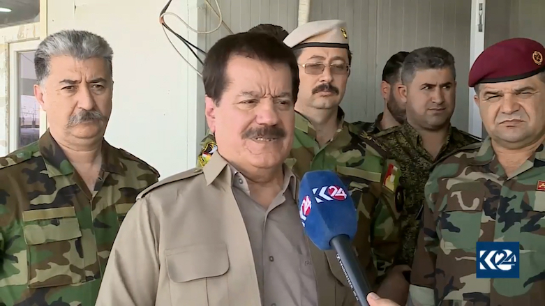Kamal Kirkuki, the Commander of the Peshmerga forces, during an interview with Kurdistan 24. (Photo: Kurdistan 24)